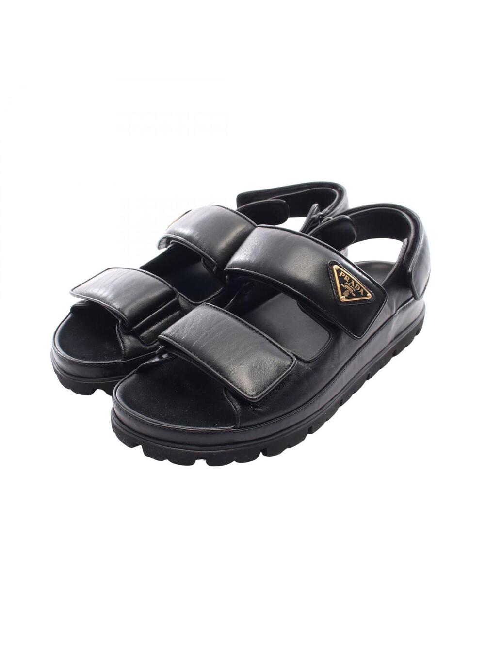 Prada Triangule Plate Logo Sandals Flat #350006P87B